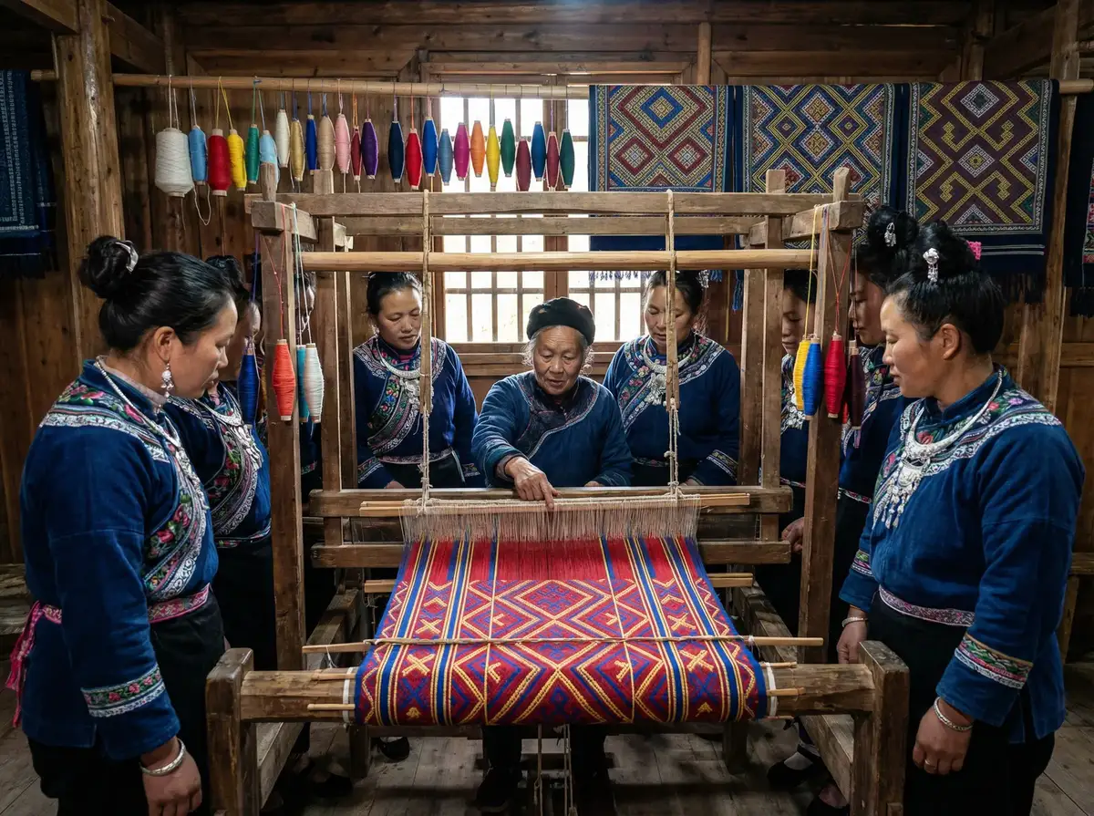 侗锦织造课程 - 少妇视频 在线教学